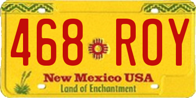 NM license plate 468ROY
