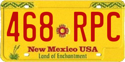 NM license plate 468RPC