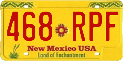 NM license plate 468RPF