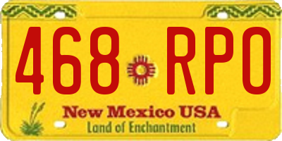 NM license plate 468RPO