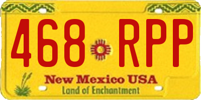 NM license plate 468RPP
