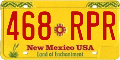 NM license plate 468RPR