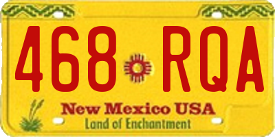 NM license plate 468RQA