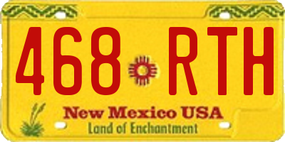 NM license plate 468RTH