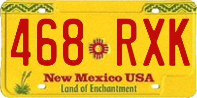 NM license plate 468RXK