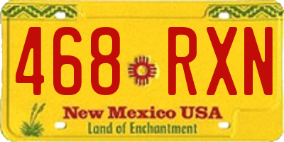 NM license plate 468RXN