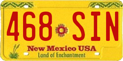 NM license plate 468SIN