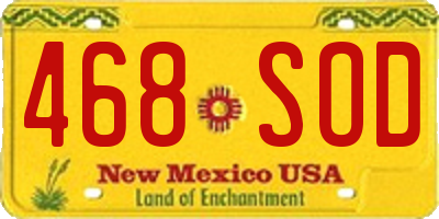 NM license plate 468SOD