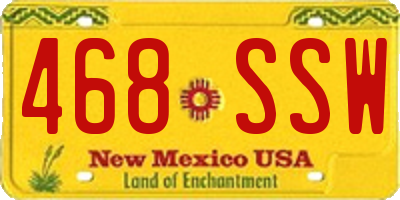 NM license plate 468SSW