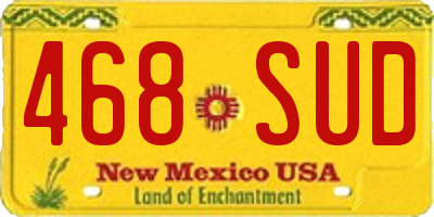 NM license plate 468SUD
