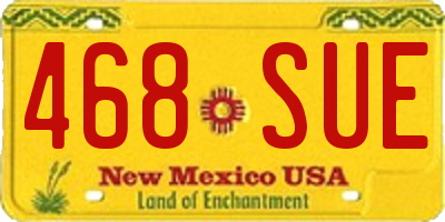 NM license plate 468SUE