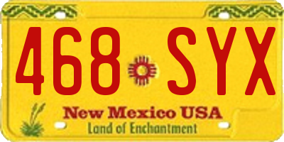 NM license plate 468SYX