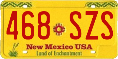 NM license plate 468SZS