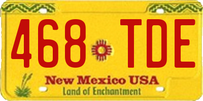 NM license plate 468TDE
