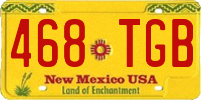 NM license plate 468TGB