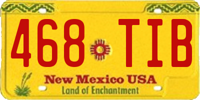 NM license plate 468TIB
