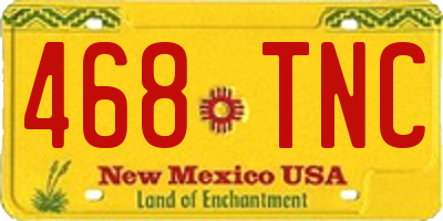 NM license plate 468TNC