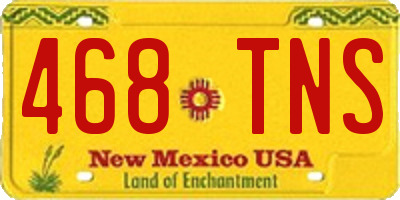 NM license plate 468TNS