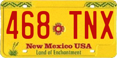 NM license plate 468TNX