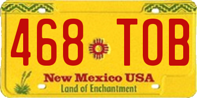 NM license plate 468TOB