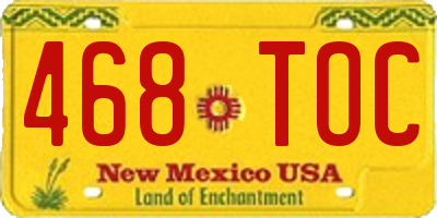 NM license plate 468TOC