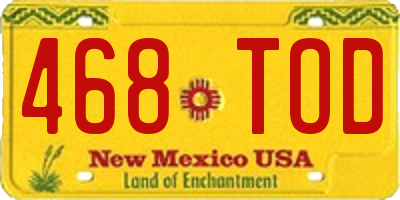 NM license plate 468TOD
