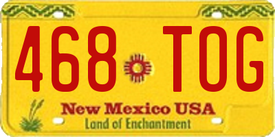 NM license plate 468TOG
