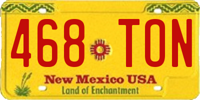 NM license plate 468TON