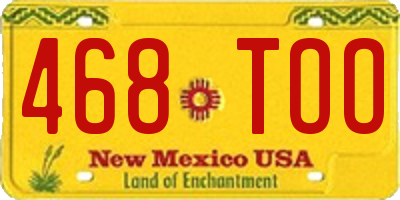 NM license plate 468TOO