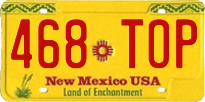NM license plate 468TOP