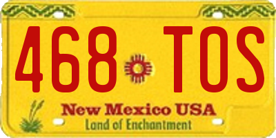 NM license plate 468TOS