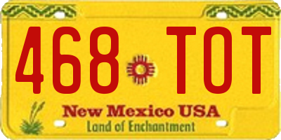 NM license plate 468TOT