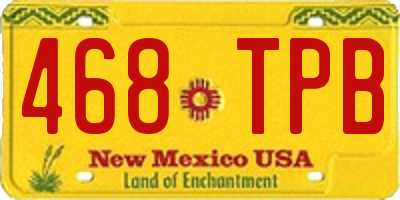 NM license plate 468TPB