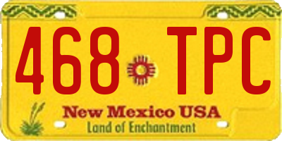 NM license plate 468TPC