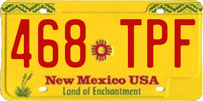 NM license plate 468TPF