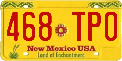 NM license plate 468TPO