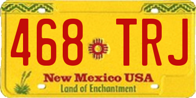 NM license plate 468TRJ