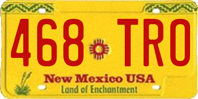 NM license plate 468TRO