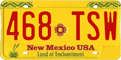 NM license plate 468TSW