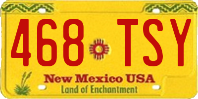 NM license plate 468TSY