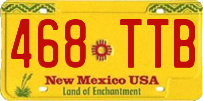 NM license plate 468TTB