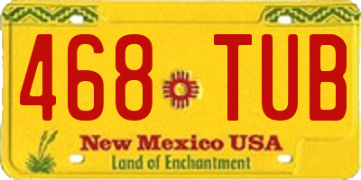 NM license plate 468TUB