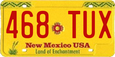 NM license plate 468TUX