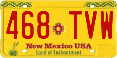 NM license plate 468TVW