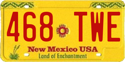 NM license plate 468TWE