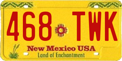NM license plate 468TWK