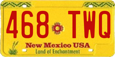 NM license plate 468TWQ