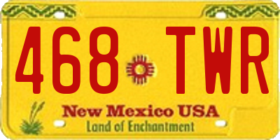 NM license plate 468TWR
