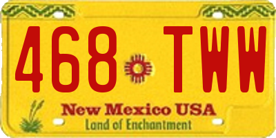 NM license plate 468TWW