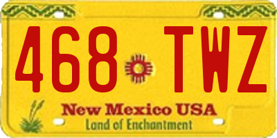 NM license plate 468TWZ